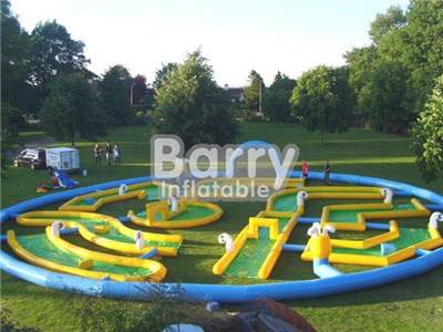 Popular Crazy Inflatable Golf Game, Inflatable Golf Race Field, Inflatable Arena Factory BY-IS-013